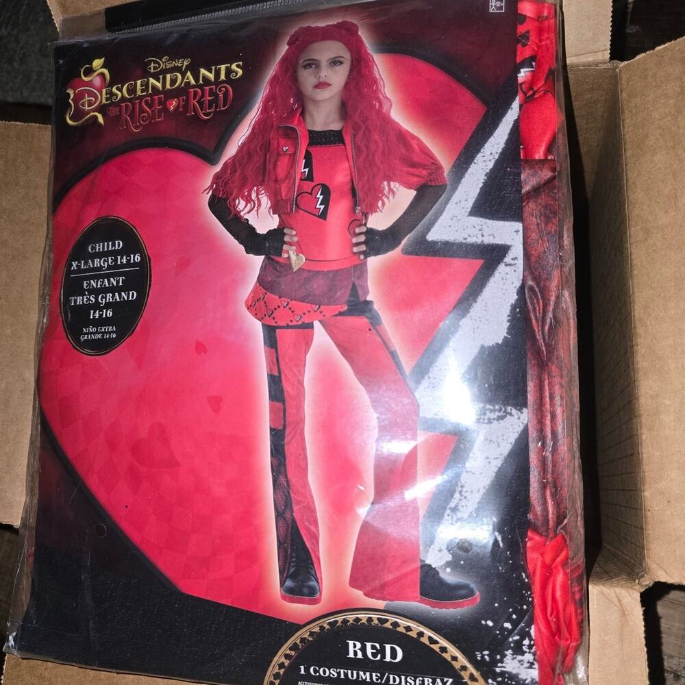 Disney Descendants The Rise of Red Kids Costume Child XL 14-16 NWT - Picture 3 of 9